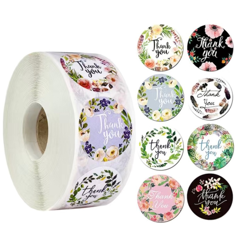 Roll of 500 Thank You Stickers For Packages, NEW